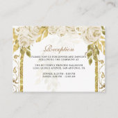 フローラアイボリーホワイト金ゴールドアーチキンセニェラ エンクロージャーカード (正面)