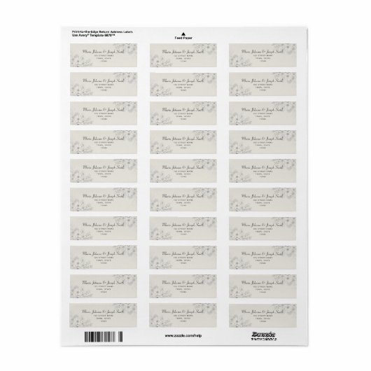 フローラアイボリー結婚シルバー住所 シール (フルシート)