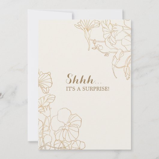 フローラアイボリー金ゴールドサプライズ70th誕生日パーティー 招待状 (裏面)