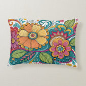 フローラアカラフルート枕 アクセントクッション (裏面)