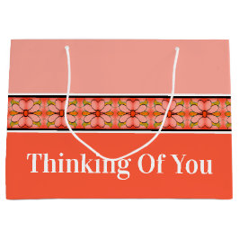 フローラアクセントストライプ付き ラージペーパーバッグ