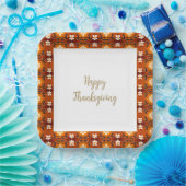 フローラアクセントパターン（の模様が）ある ペーパープレート (パーティー)