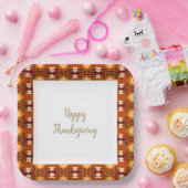 フローラアクセントパターン（の模様が）ある ペーパープレート (パーティー)