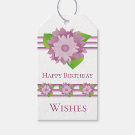 フローラアクセント付きパープルとマウーブ紙 ギフトタグ