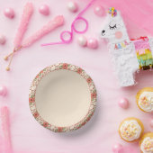 フローラアクセント付きライトピンク ペーパーボウル (パーティー)