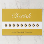 フローラアクセント付き金ゴールド白黒 ペーパーパッド (正面)