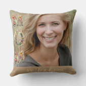 フローラアクセントMOM枕とカスタム写真 クッション (裏面)