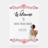 フローラアクリルブライダルシャワー標識 アクリルサイン (正面)