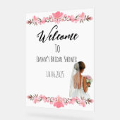 フローラアクリルブライダルシャワー標識 アクリルサイン (傾斜)