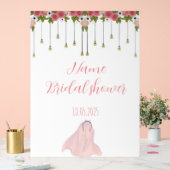 フローラアクリルブライダルシャワー標識 アクリルサイン (ウェディング)