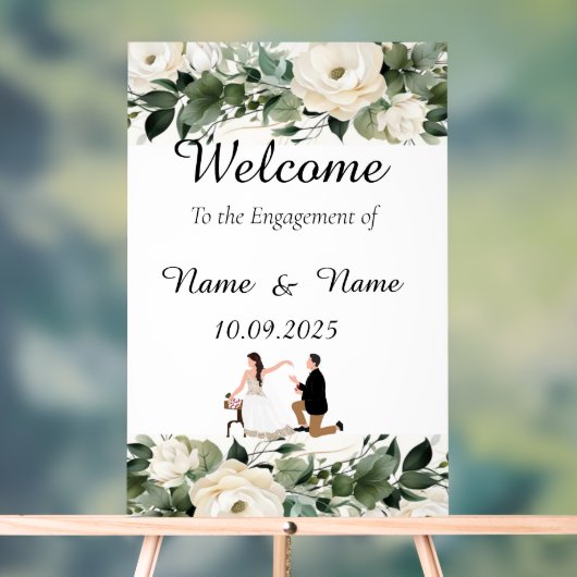 フローラアクリル婚約標識 アクリルサイン (ニュートラル)