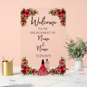 フローラアクリル婚約標識 アクリルサイン (ウェディング)