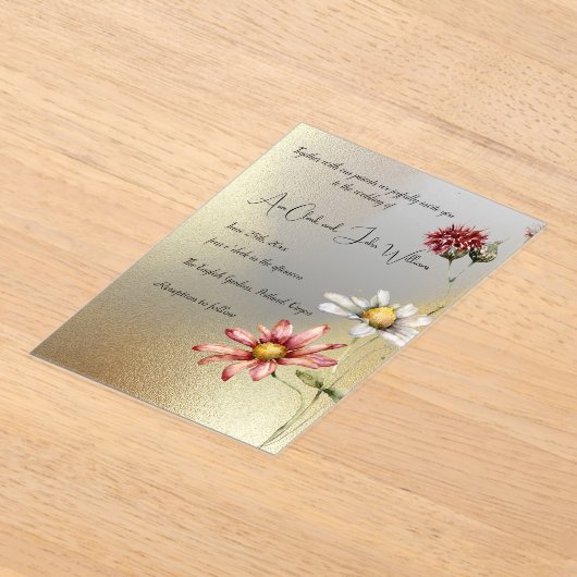 フローラアクリル結婚式招待状 アクリル招待状 (レイダウン)