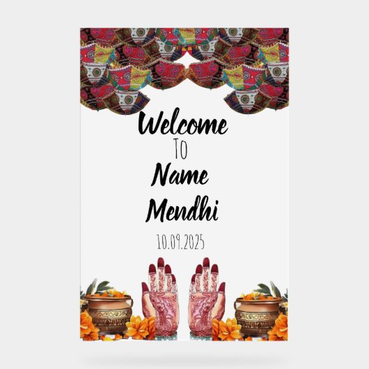 フローラアクリル酸メンディ徴候 アクリルサイン (正面)