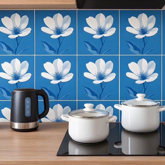 フローラアズレ地中海のジョブルーホワイト タイル