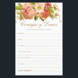 フローラアドバイスと願いスペインの<br><div class="desc">赤面ピンクとクリームの花が一番上にあり、美しい金ゴールドのフォントにエレガントは、これらの美しい植物学スペインの、手書きのスクリプトのアドバイス&ウィッシュ（コンセホスy Deseos）シートは、ブライダルシャワー、リハーサルのディナーやゲストの幸福なカップルのための記入を持つのに最適であ結婚る。人々はプロンプトを持つことが大好きだ – 彼らはアドバイスと良い願いの愛離れ語を愛する簡単を作る。彼らは何年も大切にされ来る。</div>