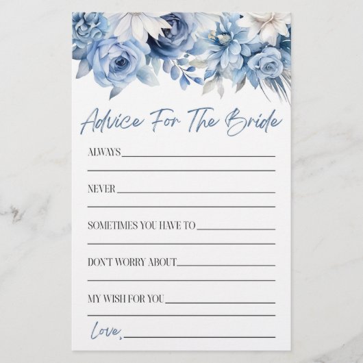 フローラアドバイス花嫁ブライダルシャワーゲーム 便箋 (正面)