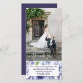 フローラアネモネ結婚パープルの写真 サンキューカード (正面/裏面)