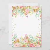 フローラアフリカ系アメリカ人4月シャワー赤ちゃんシャワー 招待状 (裏面)