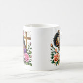 フローラアフリカ系祈アメリカ人女性 コーヒーマグカップ (中央)