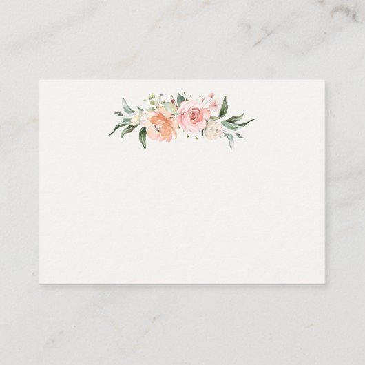 フローラアプリコットピンクローズベビーシャワーありがとう  エンクロージャーカード (裏面)