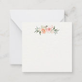 フローラアプリコットピンクローズベビーシャワーありがとう  ノートカード (裏面)