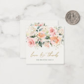 フローラアプリコットピンクローズベビーシャワーありがとう  ノートカード (正面/裏面インサイチュ)