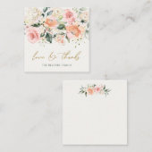 フローラアプリコットピンクローズベビーシャワーありがとう  ノートカード (正面/裏面)
