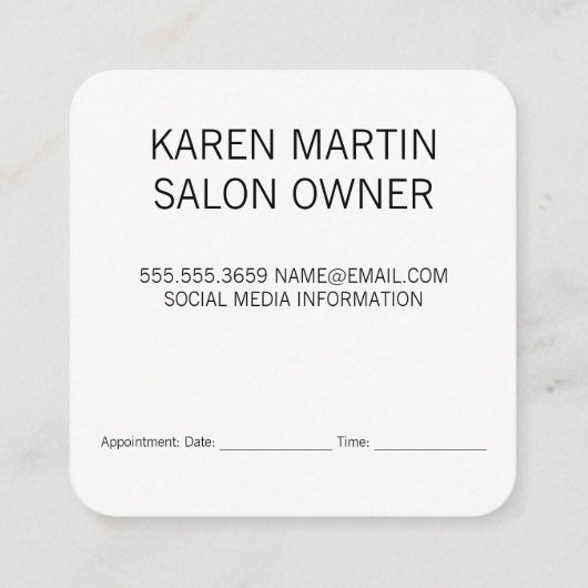 フローラアポイントメント予約 | QRコード 予約カード (裏面)