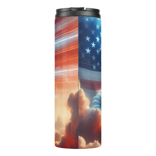 フローラアメリカ国旗のドリームスケープ タンブラー (裏面)