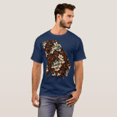 フローラアメリカ州の地図ジョージアの地図 Tシャツ (正面フル)