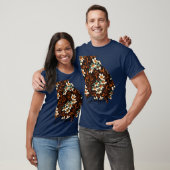 フローラアメリカ州の地図ジョージアの地図 Tシャツ (ユニセックス)