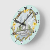 フローラアラバマライトハウスクロック ラウンド壁時計 (傾斜)