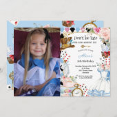 フローラアリスインワンダーランド誕生日ティーパーティー 招待状 (正面/裏面)