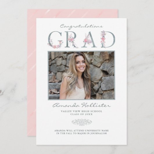 フローラアルファベットフォトグラッド発表 案内状 (正面/裏面)