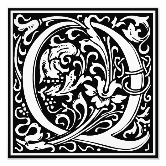 フローラアルファベットモノグラムレターQフォトプリント フォトプリント            (正面)