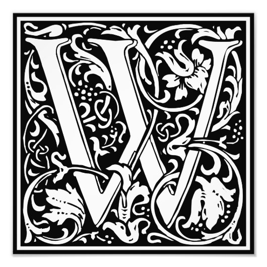 フローラアルファベットモノグラムレターWフォトプリント フォトプリント            (正面)