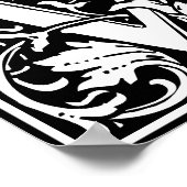 フローラアルファベットモノグラムレターWフォトプリント ポスター (角)