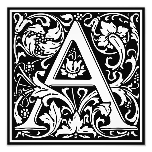 フローラアルファベットモノグラム文字Aフォトプリント フォトプリント            (正面)