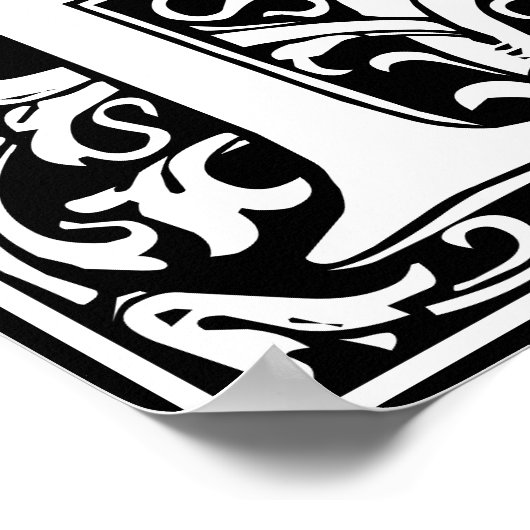 フローラアルファベットモノグラム文字B ポスター (角)