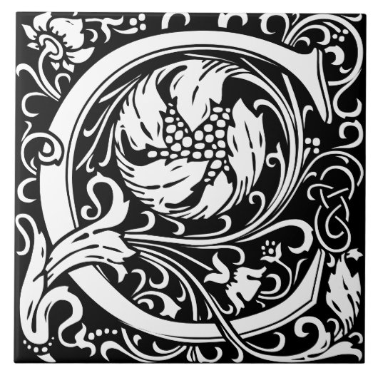 フローラアルファベットモノグラム文字Cタイル タイル (正面)