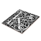 フローラアルファベットモノグラム文字Kタイル タイル (側面)