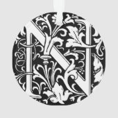 フローラアルファベットモノグラム文字Nタイルモリス オーナメント (裏面)