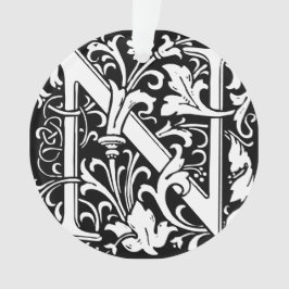 フローラアルファベットモノグラム文字Nタイルモリス オーナメント