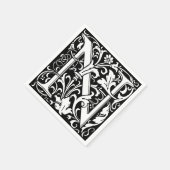 フローラアルファベットモノグラム文字Nタイルモリス スタンダードカクテルナプキン (角)