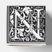 フローラアルファベットモノグラム文字Nタイルモリス フェイバーボックス (上部)