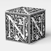 フローラアルファベットモノグラム文字Nタイルモリス フェイバーボックス (正面サイド)