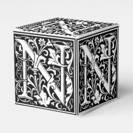 フローラアルファベットモノグラム文字Nタイルモリス フェイバーボックス