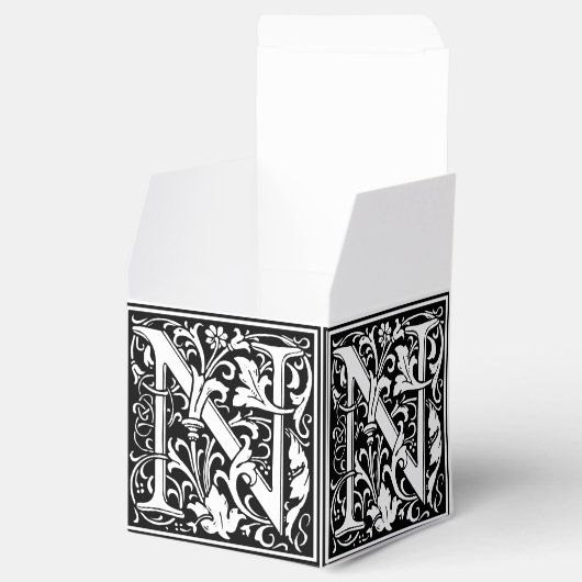 フローラアルファベットモノグラム文字Nタイルモリス フェイバーボックス (オープン)