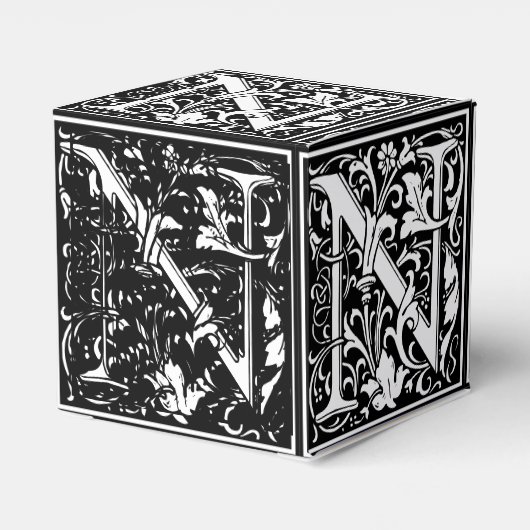 フローラアルファベットモノグラム文字Nタイルモリス フェイバーボックス (裏面サイド)